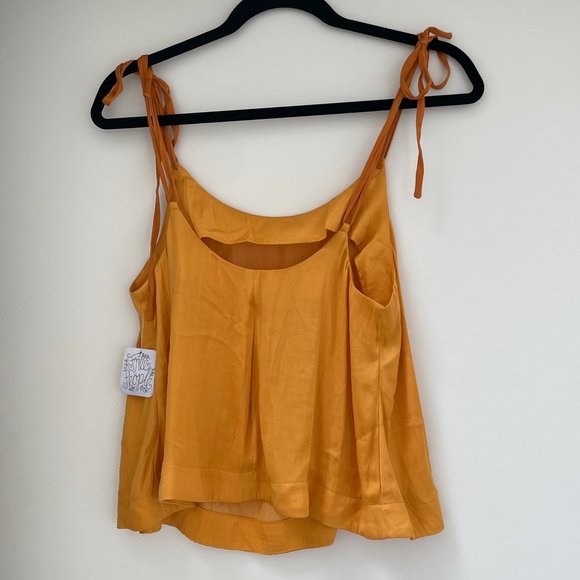 Free People Yellow Gold Silky Top - Picture 3 of 3